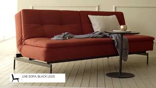 Dublexo Deluxe Fabric Sofa Bed w/Black Metal Pin Legs by Innovation Living Furniture