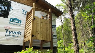 Completed Outdoor Shower at the Off Grid Cabin