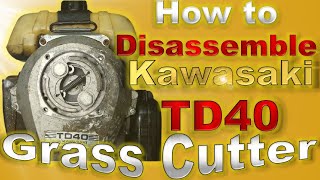 How to disassemble Kawasaki TD40 brushcutter engine.