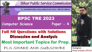 BPSC TRE 2023 - Computer Science PYQs | Question Paper & Answer PDF Discussions | #bpscteacher