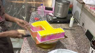 Letter Cake Design | Number Cake Tutorial | alphabet cake Decoration Idea #1number #numbercake