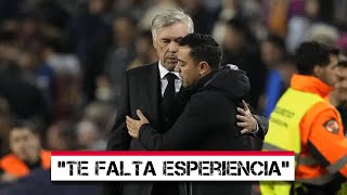 Ancelotti le canta la tabla a Xavi.