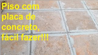 Piso com placas de concreto