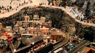 Epic Vintage Christmas Village Surrounds Model Railroad