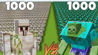 50 Zombie Vs 10 Iron Golame In Minecraft |