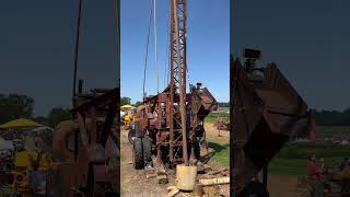 Vintage drilling rig in operation, 2023.