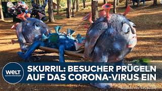 VIETNAM: Corona als Freizeitspaß - Besucher dürfen im Corona-Park das Virus mit Schlägen "besiegen"