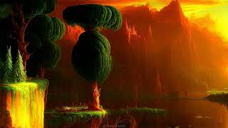 Soothing Animation Background Video Loop - Medievil AI Dreamscape Ambience - Soporific Harp Music