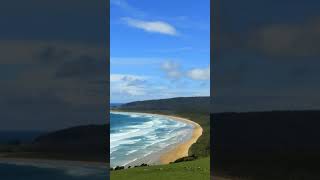 New Zealand Catlins Tautuku Bay with cloud