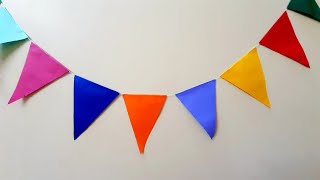 Easy Party Bunting | Triangle Banner | DIY Flag Banner | DIY For Kids | Easy Crafts | Party Decor