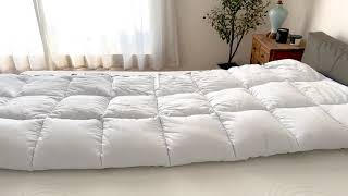 1pc Mattress Topper, Extra Thick Breathable Quilted Fitted Mattress Pad For Back.