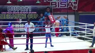 Tinju Amatir Papua 🛑Arnol Wamudiwa VS 🔵Simon Latuperisa kelas 51 Kg SE Papua Selatan.