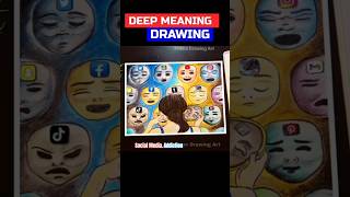 Social Media Addiction😰😰 || Deep Meaning Drawing - Mobile Phone Addiction #socialmedia #shorts