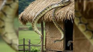 Python on Hut in Village Amazon Jungle #shorts #amazing #nature  Pt 3