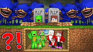 JJ and Mikey BURIED ALIVE Prank SCARY SONIC Exe in Minecraft - Maizen