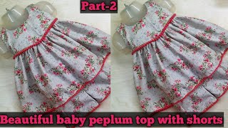 Beautiful Baby Top With Shorts Cutting & Stitching | Baby Dress Cutting & Stitching For 6 Month