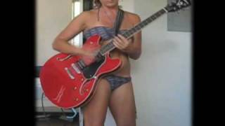 bikini girl with electric guitar