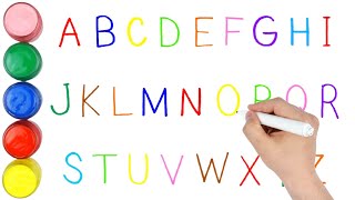 Write and Read the English Alphabet with Colored Pencils |  Learn Alphabet from A to Z