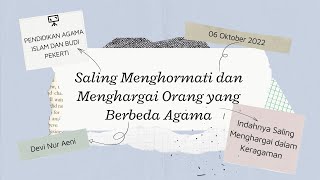 Saling Menghormati dan Menghargai Orang yang Berbeda Agama_PPL 1_RPP 3 PAI