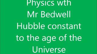 Hubble constant ot the age of the Universe