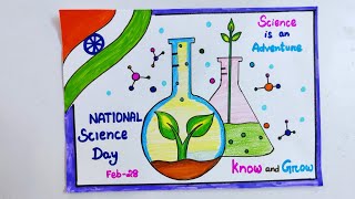 National science day poster drawing/science for sustainable future drawing/science day drawing