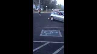 Dog playing soccer with himself