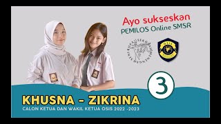 Pemilos SMKN 3 Kasihan 2022. Pasangan Calon Ketua Osis dan Wakil Ketua Osis Nomor 3.