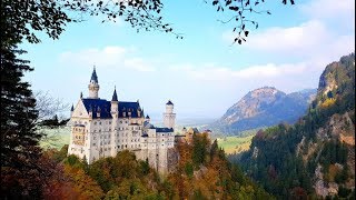 Neuschwanstein Castle, Famous fairytale castle, Bavaria, Germany - Walking tour, Fall 2018