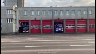 Wyjazd alarmowy 251[P]21 GBARt Volvo FL oraz 251[P]43 SRt Scania P450XT | SA PSP Poznań do zdarzenia