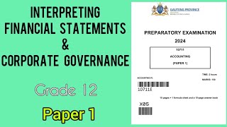 Grade 12 Accounting | September 2024 | Interpretation of F/S and Corporate governance