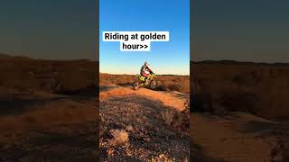 Riding in the desert at golden hour. #moto #desertracing #shorts #motocross #dirtbike #fyp #bikelife