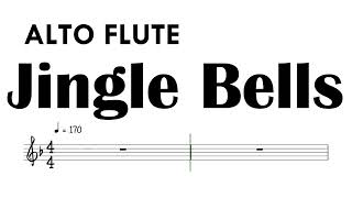 Jingle Bells ALTO FLUTE Sheet Music Backing Track Partitura  #christmas #carol #pasko