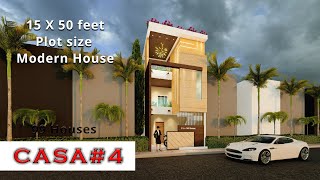 Small house design 15X50 feet plot size house design I Small duplex I 750 sqft plot design I CASA #4