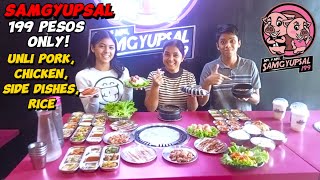 ₱199 only! UNLIMITED SAMGYUPSAL—Unli Pork, Chicken, Side Dishes, Rice | Food Hug: The Fam Vlog