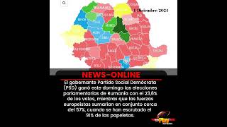 📢#NewsOnline📰 - #Rumania🇷🇴 ▶️ El Partido PSD ganó las elecciones parlamentarias con el 23,8%