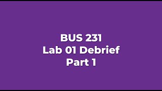 BUS 231 QuickStart Remix Part 1