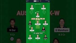 AUS-W vs PK-W DREAM11 PREDICTION 🔥. #ausvspk #cricket #dreamYouTubeshort