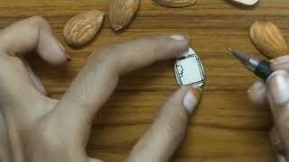 DRAWING ON ALMOND||Miniature Art||madhubani art||warli art||ganesha drawing