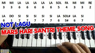 Mars Hari Santri Theme Song - Not Lagu Piano / Pianika Untuk Drum Band Marching Band