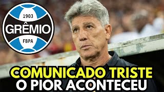 INFELIZMENTE É VERDADE! ACABOU DE SER CONFIRMADO! ÚLTIMAS NOTÍCIAS DO GRÊMIO