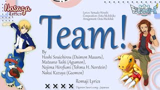 Team! - Masaru, Agumon, Tohma, Gaomon - Digimon Savers Song (Romaji)