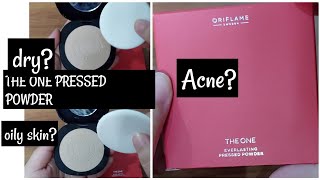 The one oriflame pressed powder||Acne|oily&dry skin review