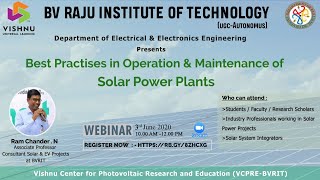 Best Practices in Operation & Maintenance of Solar Power Plants