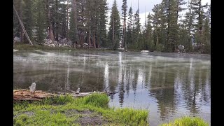 Swirling mist on a cold lake