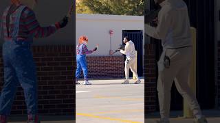 Chucky Prank In The Hood ⚠️ Goes Wrong 😳#shorts