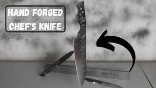 Hand forging some kitchen knives: 8" chef knife, steak knife, paring knife | knife making