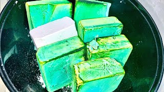 crispy green gym chalk dyed plain jane blocks💚🤍