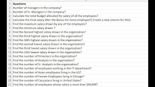 Excel Assignment All function use | Part 1