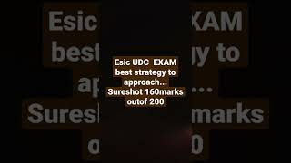 esic udc examm approach.. esic udc strategy, esic udc last minute tips