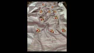 Banarasi jari Kota with French knot work with heavy blouse